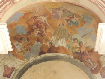 V kapli jsme obdivovali fresky Ferdinanda Brendela z r. 1761